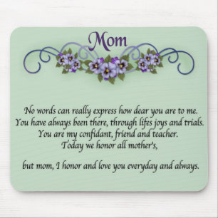 Mousepad Dia de as mães Pansy Scrolls