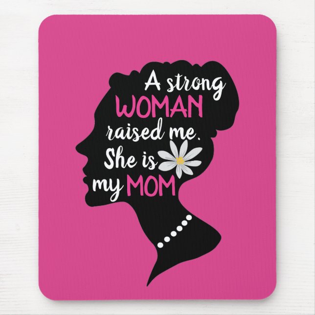 Mousepad Dia de as mães Rosa Forte Inspiracional (Frente)