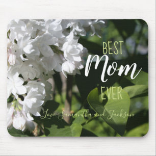 Mousepad Dia de as mães White Lilacs Melhor Mãe Nunca