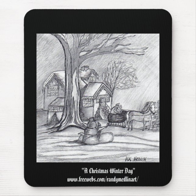 Mousepad Dia de inverno de Natal (Frente)