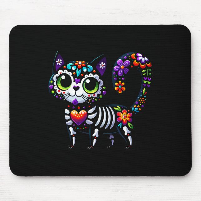 Mousepad Dia De Los Muertos Cinco De Mayo Cat Sugar Skype M (Frente)