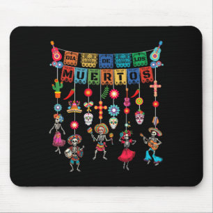 Mousepad Dia De Los Muertos Crânio de Açúcar Dançando Dia O