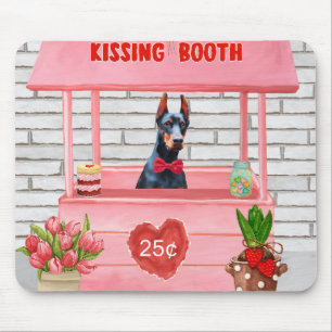 Mousepad Dia de os namorados de Cachorro Doberman Beijando