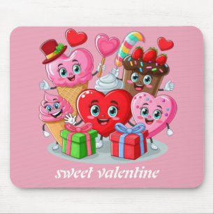 Mousepad Dia de os namorados de Cartoon Heart & Sweet amigo