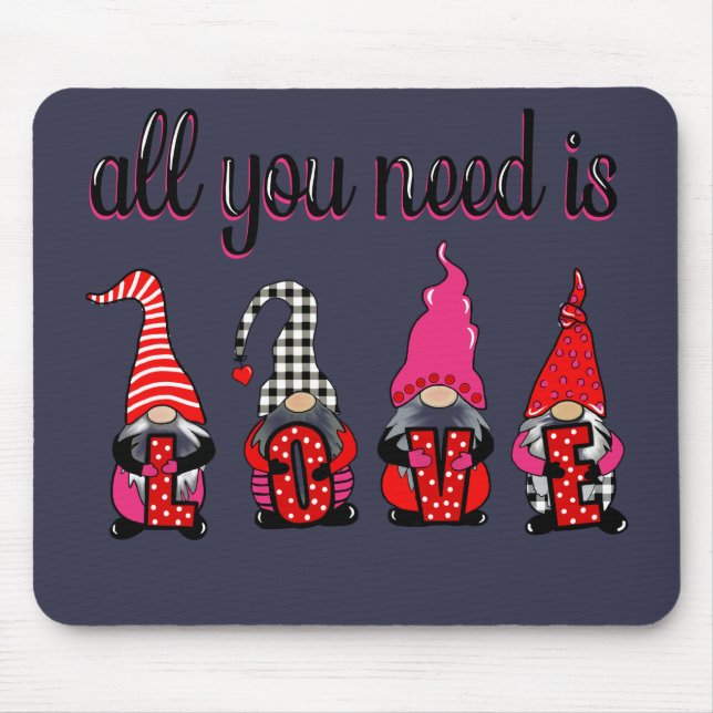 Mousepad Dia de os namorados Engraçado Gnome (Frente)
