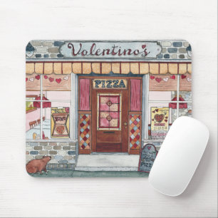 Mousepad Dia de os namorados Pizza Compro Watercolor Mouse 