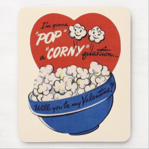 Mousepad Dia de os namorados Retroativo, Pop de Pipoca, Per