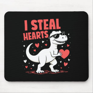 Mousepad Dia de os namorados T-rex I Roubar Corações Dinoss