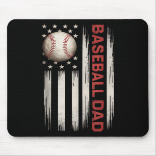 Mousepad Dia de os pais De Bandeira Americano, Pai Baseball