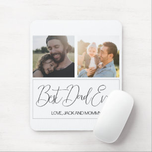 Mousepad Dia de os pais de Colagem de Fotos Branca Simples