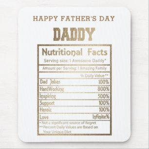 Mousepad dia de os pais de fatos nutricionais pais