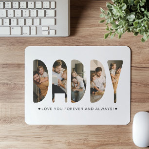 Mousepad Dia de os pais de Letras Fotográficas do pai