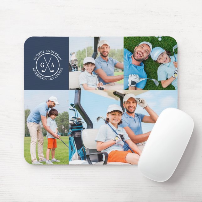 Mousepad Dia de os pais de Monograma Multifotográfico de Go (Com mouse)
