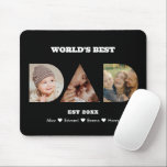 Mousepad Dia de os pais do pai de Colagem de Fotografias An<br><div class="desc">Celebre os momentos especiais com seu pai com este design de Colagem de Fotos do Pai. Esta design personalizável é perfeita para criar um presente personalizado e sincero para a celebração de Dia de os pais e aniversário. Artesanato uma bela colagem com a palavra PAI, apresentando momentos queridos, criando uma...</div>