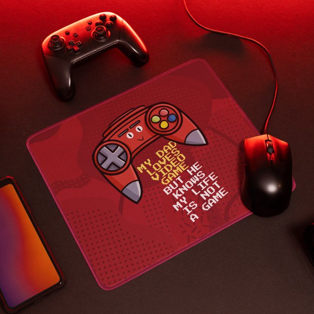 Mousepad Dia de os pais Engraçado Red Joystick Saudação (Criador carregado)