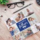 Mousepad Dia de os pais Feliz | Colagem Personalizada da Fa<br><div class="desc">Mostre ao seu incrível pai o quão maravilhoso ele é com o nosso personalizado "Dia de os pais Feliz" mouse colage. O design apresenta o "Dia de os pais feliz" projetado em um na moda tipográfico divertido com um bigode divertido incorporado ao design. Personalize com suas próprias fotos especiais da...</div>