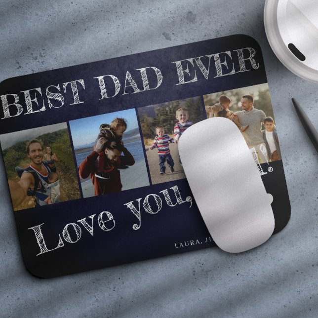 Mousepad Dia de os pais foto colagem melhor pai personaliza (Criador carregado)