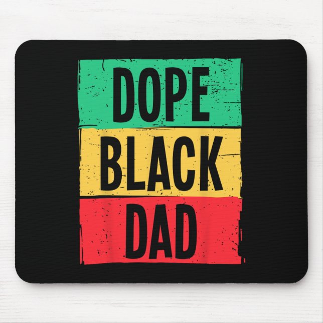 Mousepad Dia de os pais Pai Negro Da Droga Juntee História  (Frente)