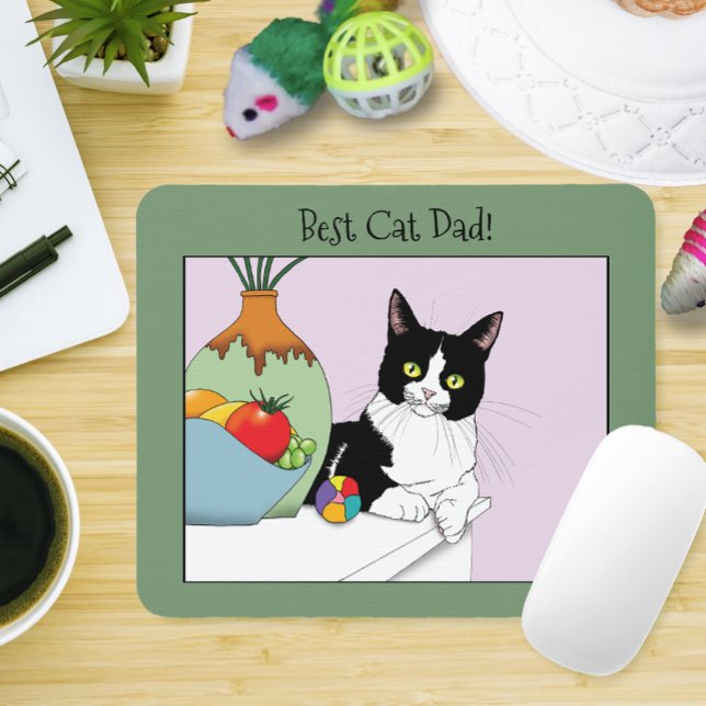 Mousepad Dia de os pais Tuxedo Cat (Criador carregado)