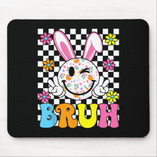Mousepad Dia de Páscoa Bruh Coelho Engraçado Ovos Rosto Sor