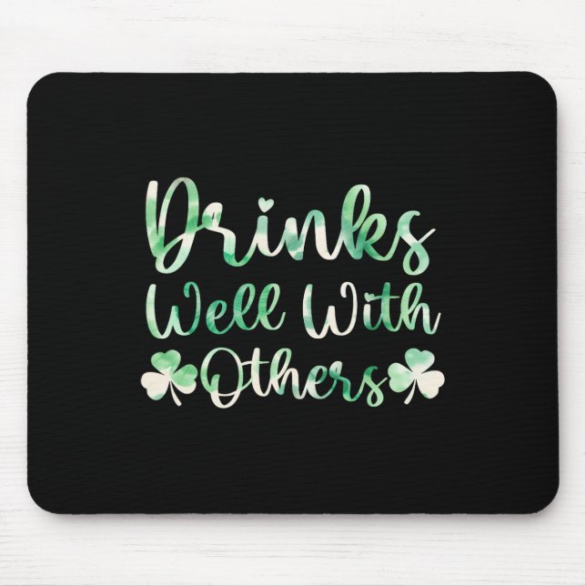 Mousepad Dia de São Patrício Bebendo Tinta Dye Bebidas Bem  (Frente)