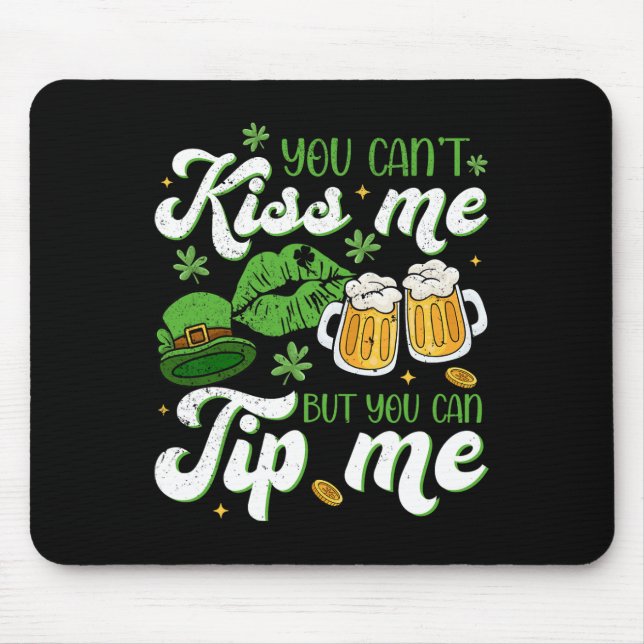 Mousepad Dia de São Patrício Camisa engraçada de garçonete  (Frente)
