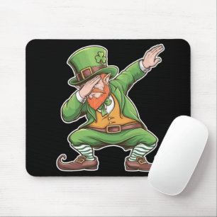 Mousepad Dia de São Patrício Dab Dabbing Leprechaun Em Verd