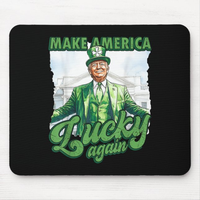 Mousepad Dia de São Patrício Engraçado Torna a América Sort (Frente)