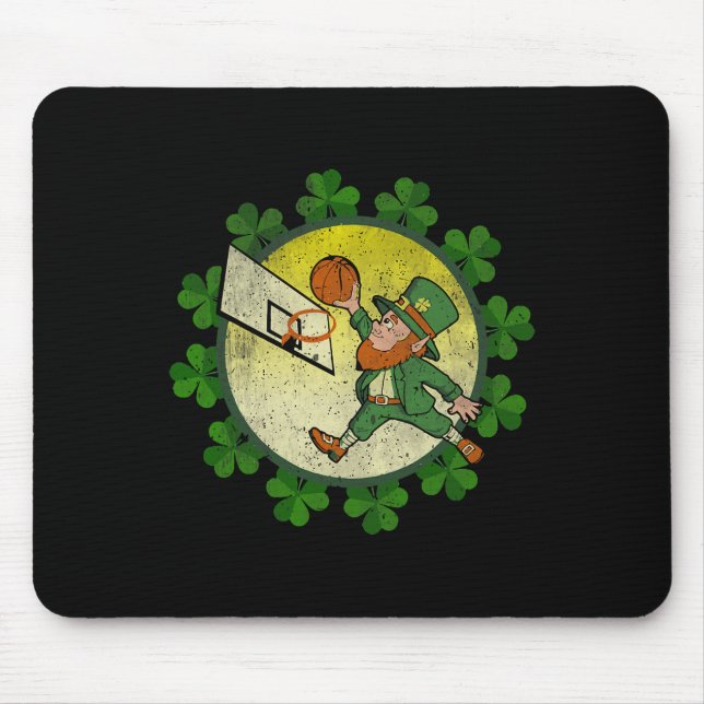 Mousepad Dia de São Patrício Leprechaun Esqueleto Sortudo (Frente)
