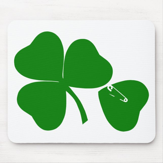 Mousepad Dia de São Patrício - Obter sorte 3 + 1 folhas = 4 (Frente)