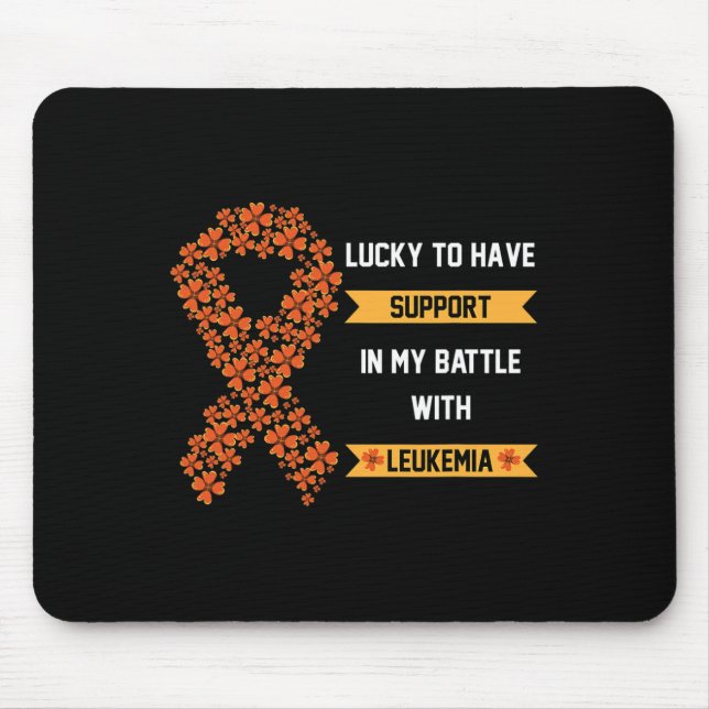 Mousepad Dia de São Patrício Quatro Leucemia Laranja De Pel (Frente)