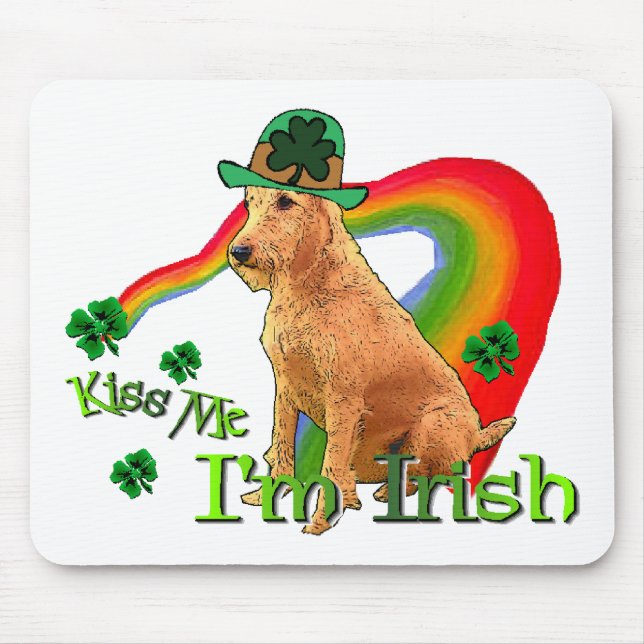 Mousepad Dia de São Patrício Terrier irlandês (Frente)
