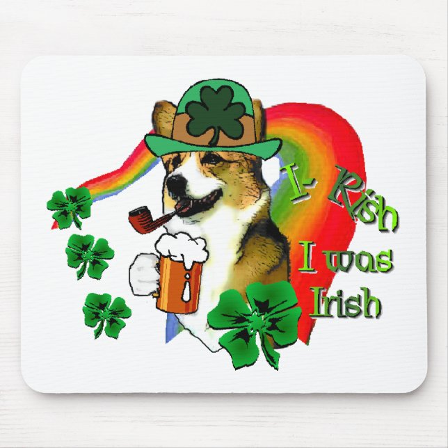 Mousepad Dia de São Patrício Welsh Corgi (Frente)