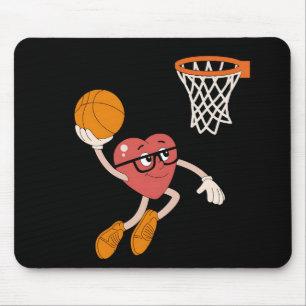 Mousepad Dia de São Valentim Coração Afundando Basquetebol 