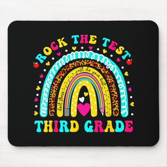 Mousepad Dia de Teste Dia do Arco-Íris Dia do Terceiro Test (Frente)