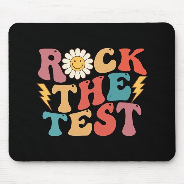 Mousepad Dia de Teste do Professor do Teacher Retro-Groover (Frente)