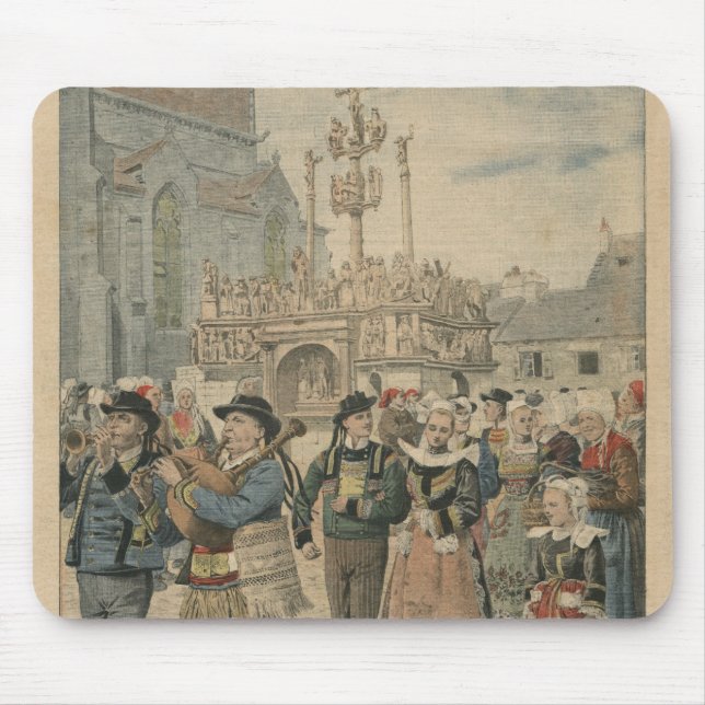 Mousepad Dia do casamento em Plougastel Brittany (Frente)