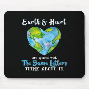 Mousepad Dia do Coração e da Terra Aniversário do Planeta D