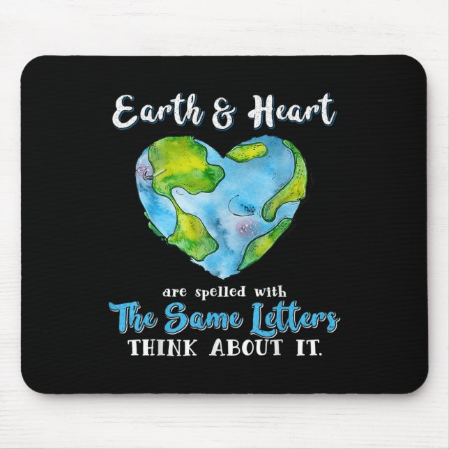 Mousepad Dia do Coração e da Terra Aniversário do Planeta D (Frente)