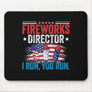 Mousepad Dia do diretor do Fireworks Eu o executo 4 de julh