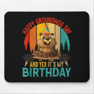 Mousepad Dia do Groundhog Vintage E Roedor de Aniversário G