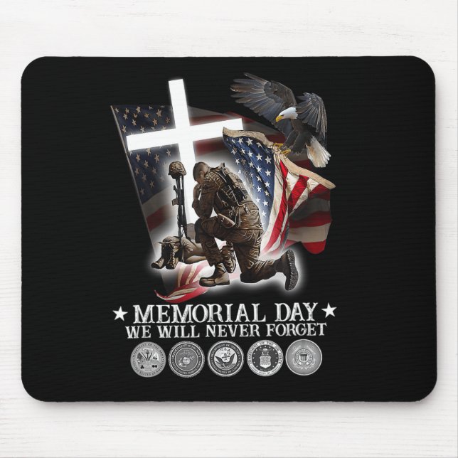 Mousepad Dia do Memorial que Nunca Esqueceremos Amantes Vet (Frente)