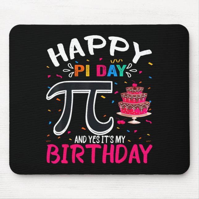 Mousepad Dia do Pi Aniversário Amante da Matemática Feliz D (Frente)