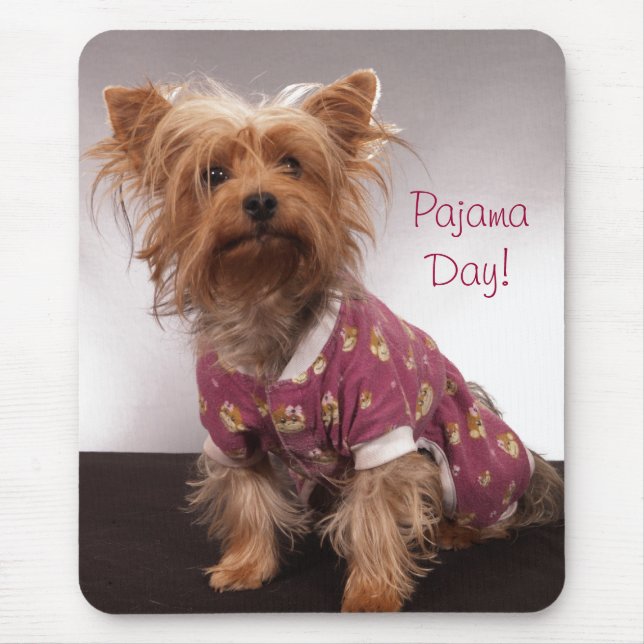 Mousepad Dia do pijama de Yorkie (Frente)