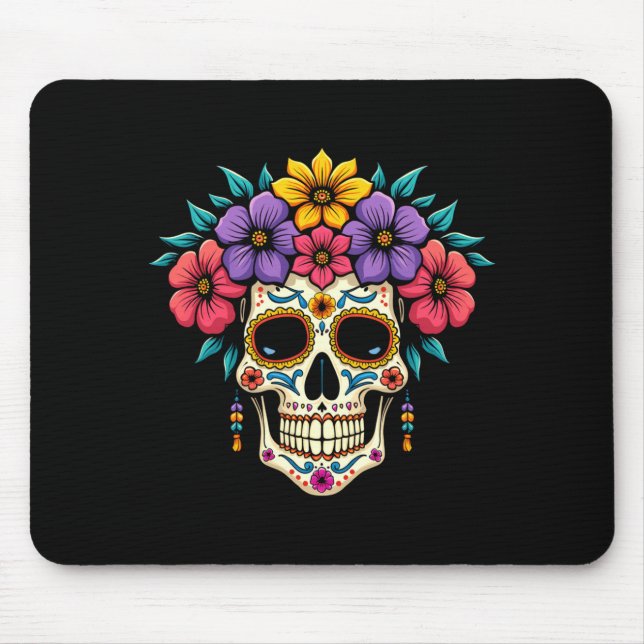 Mousepad Dia dos Homens da Agência Governamental Crânio Flo (Frente)