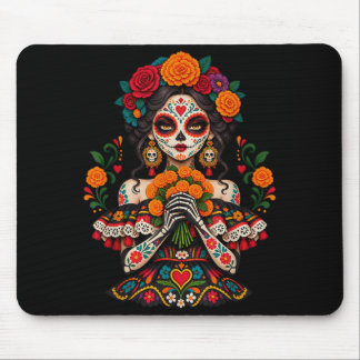 Mousepad Dia dos mortos crânio de açúcar catrina dia de mor