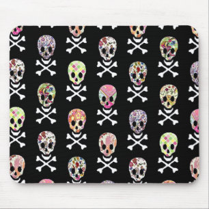 Mousepad Dia dos Mortos Mexicano Caveira Ossos Cruzados