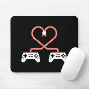 Mousepad Dia dos Namorados de Video Game com Coração de Con