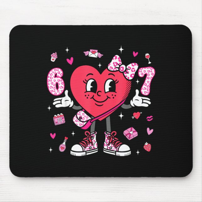 Mousepad Dia dos Namorados Engraçado 67 Meme Seis Sete 6 7  (Frente)