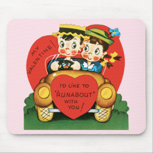 Mousepad Dia dos Namorados Retrô, Casal Antigo em Carro